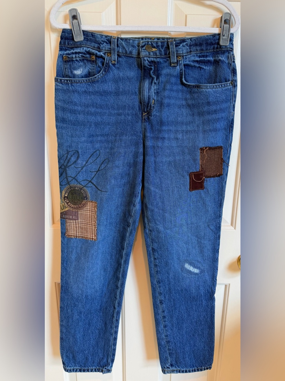 Unique Lauren Ralph Lauren Patchwork Denim Med Wash Size 4. Very GUC - Picture 2 of 7